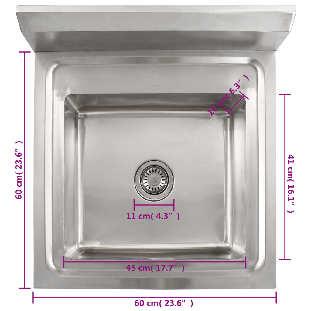 Gootsteen enkele bak roestvrij staal