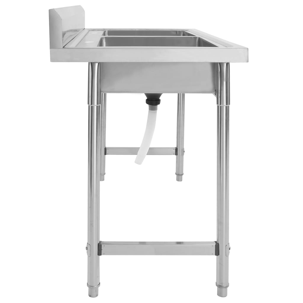 Gootsteen dubbele bakken roestvrij staal