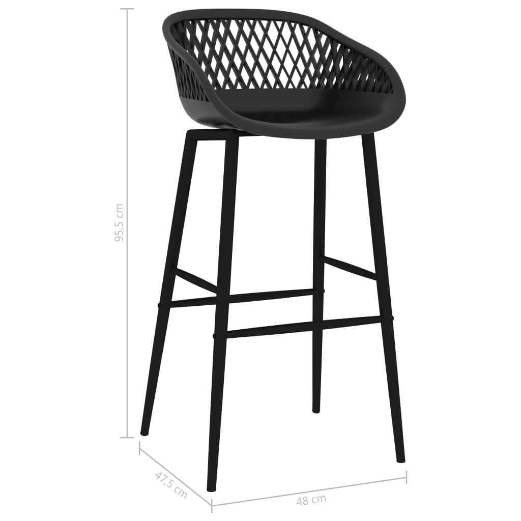 Barstoelen 2 st zwart