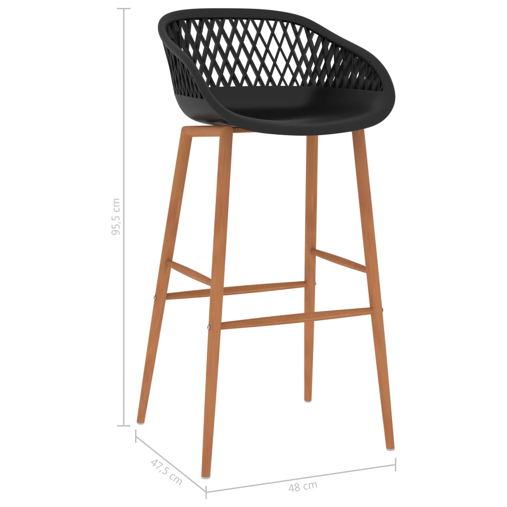 Barstoelen 2 st zwart