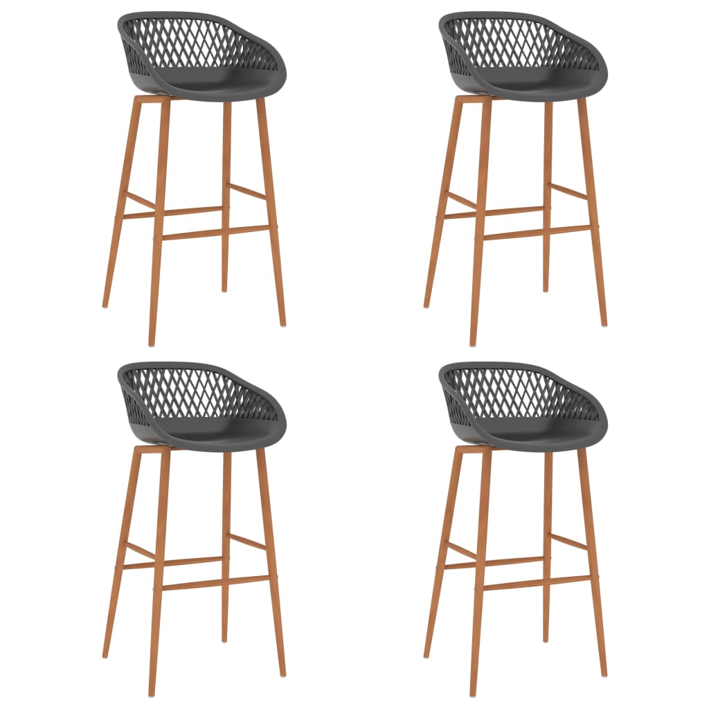 Barstoelen 4 st grijs