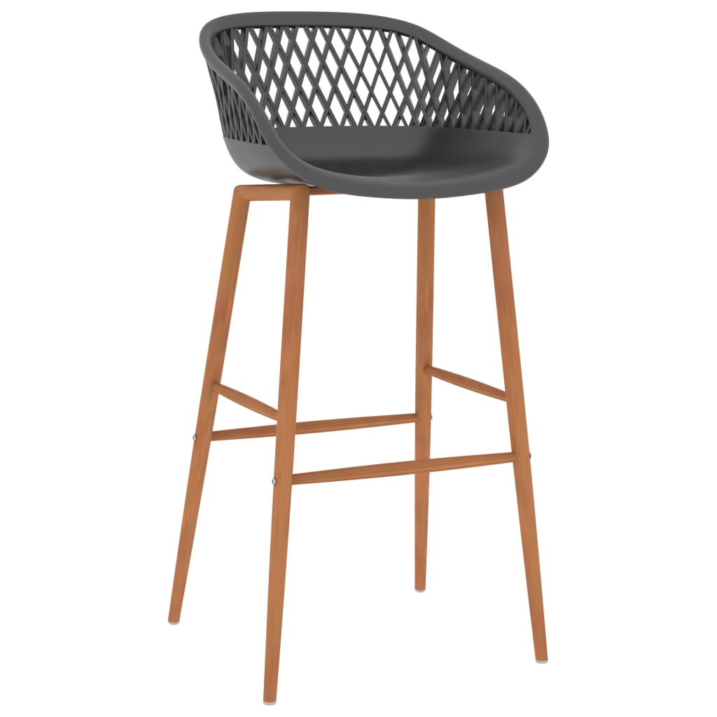 Barstoelen 4 st grijs