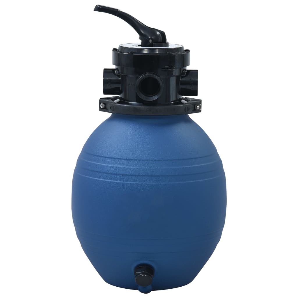 Zwembadzandfilter met 4-positie ventiel 300 mm blauw