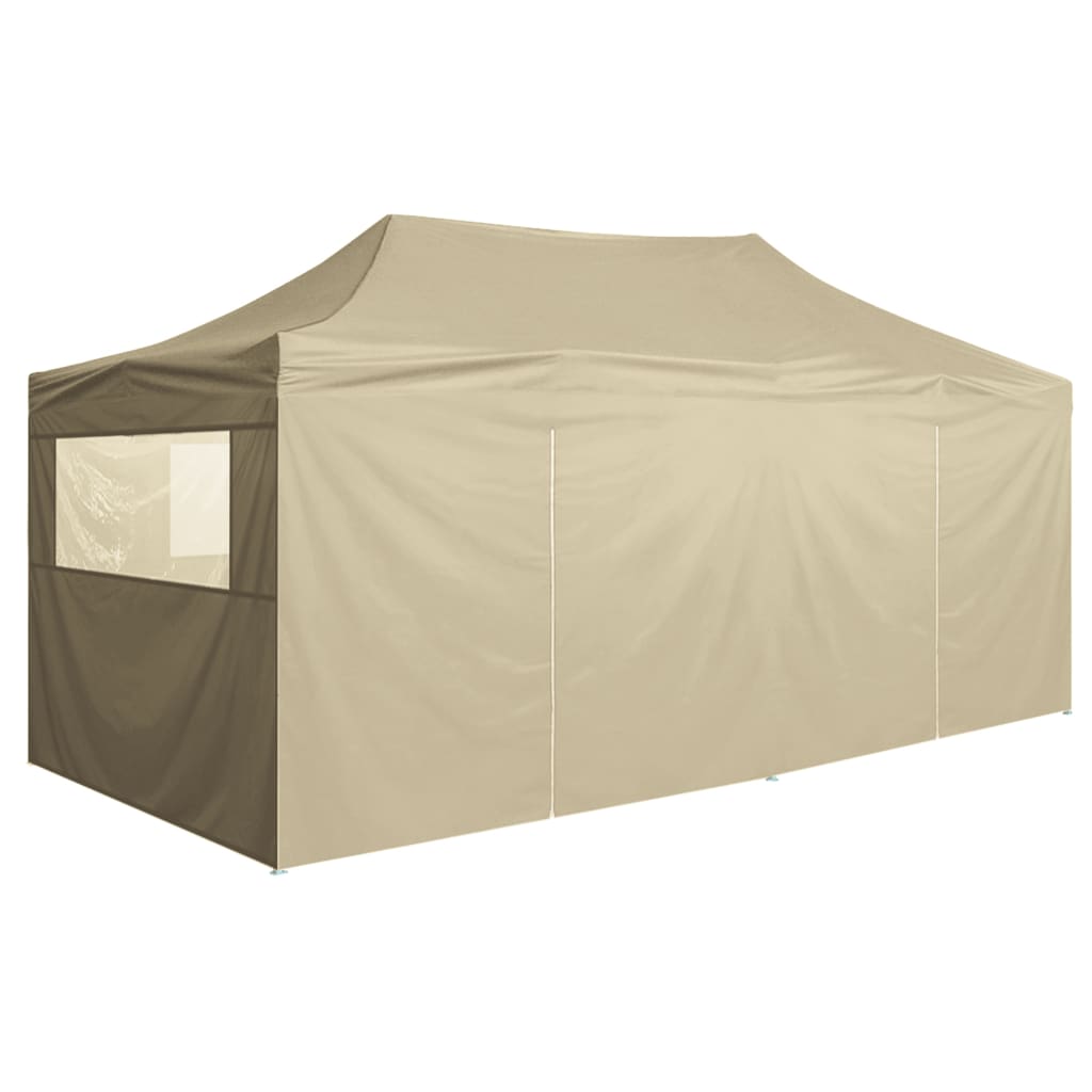 Partytent Met 4 Zijwanden Inklapbaar 3X6 M Staal Crème