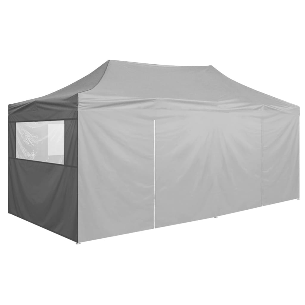 Partytent Met 4 Zijwanden Inklapbaar 3X6 M Staal Antraciet