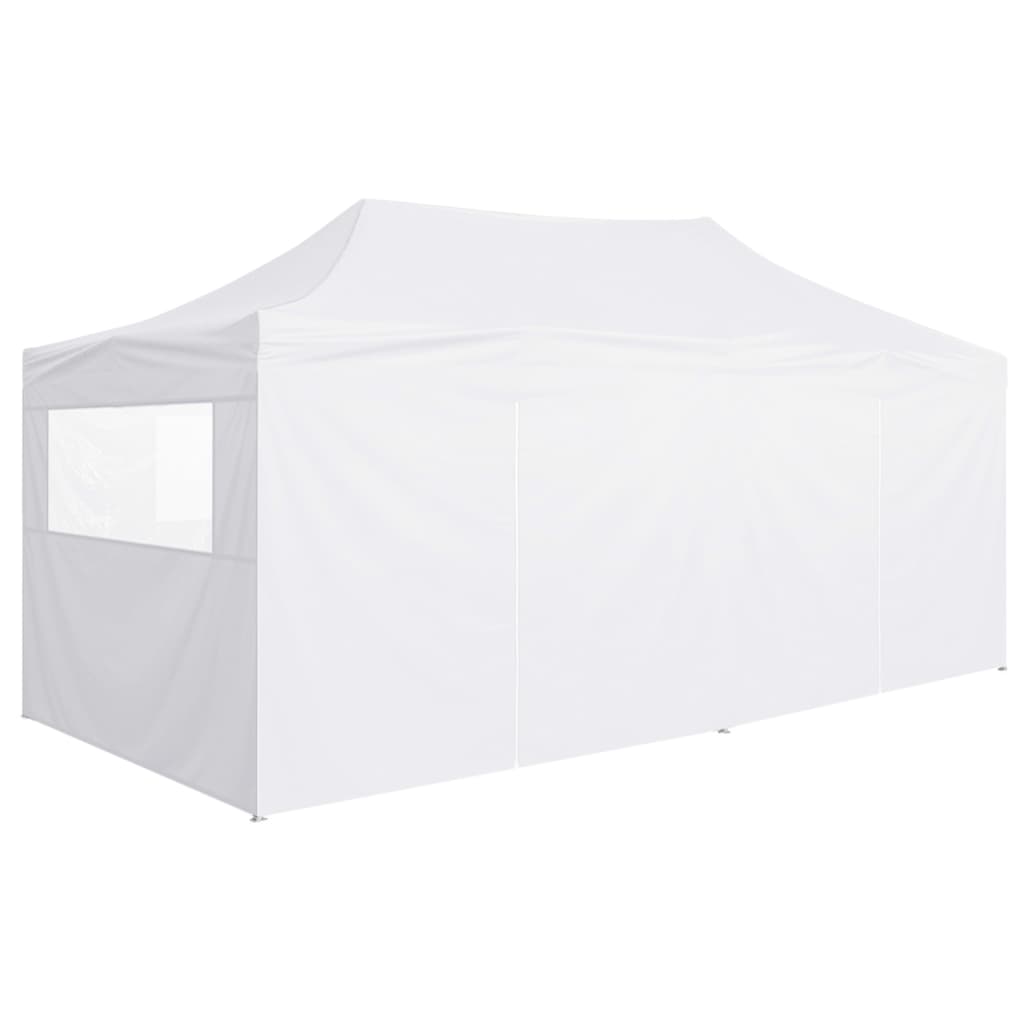 Partytent Met 4 Zijwanden Inklapbaar 3X6 M Staal Wit