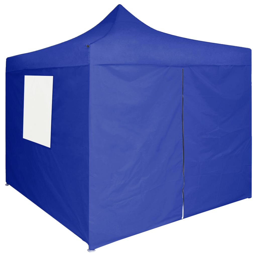 Partytent Met 4 Zijwanden Inklapbaar 2X2 M Staal Blauw