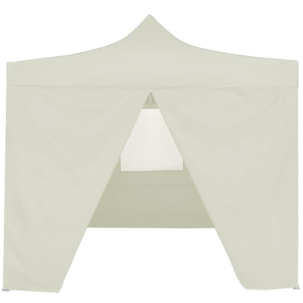 Partytent Met 4 Zijwanden Inklapbaar 2X2 M Staal Crème