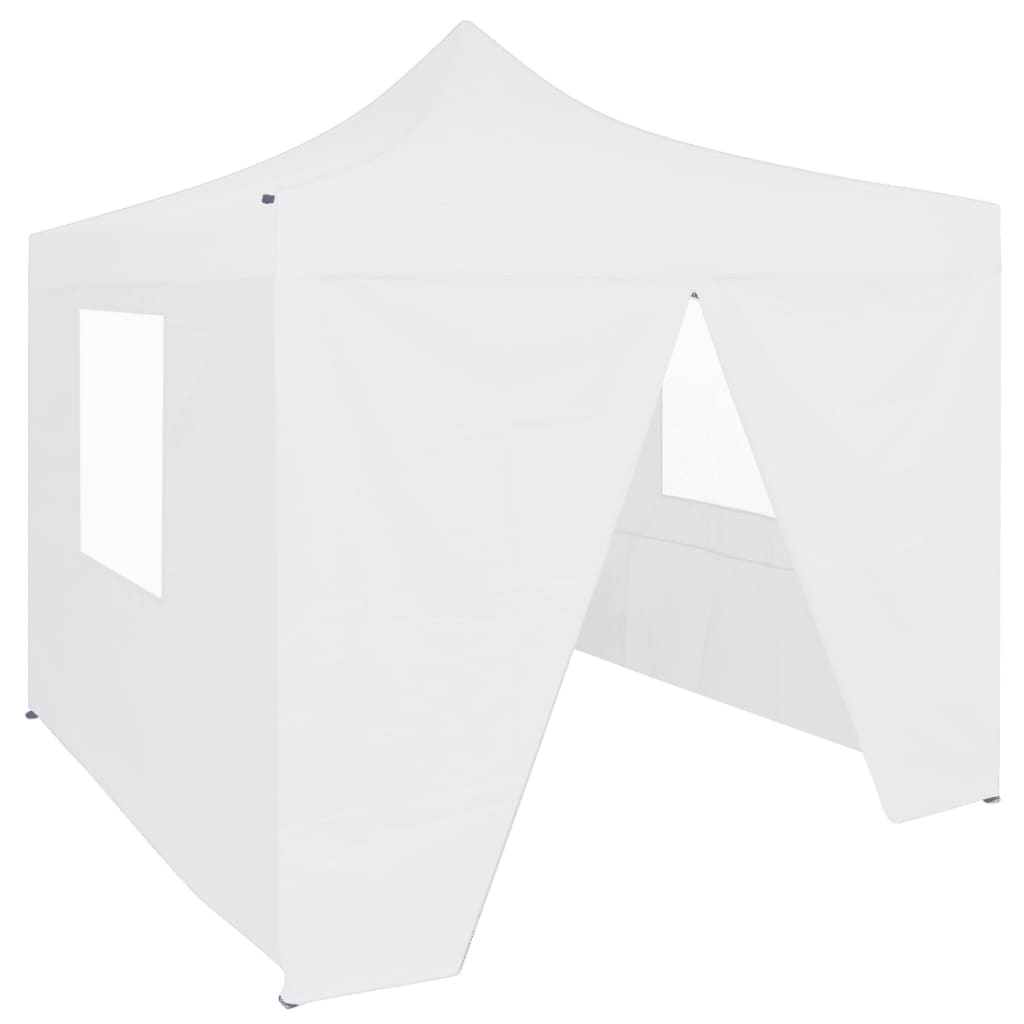 Partytent Met 4 Zijwanden Inklapbaar 2X2 M Staal Wit