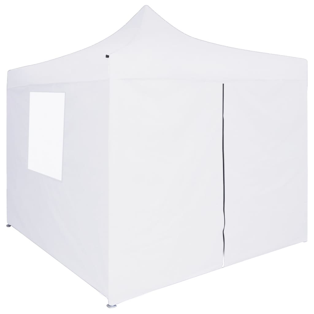 Partytent Met 4 Zijwanden Inklapbaar 2X2 M Staal Wit