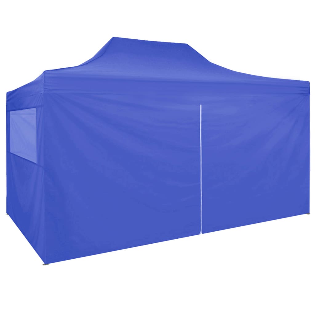 Partytent Met 4 Zijwanden Inklapbaar 3X4 M Staal Blauw