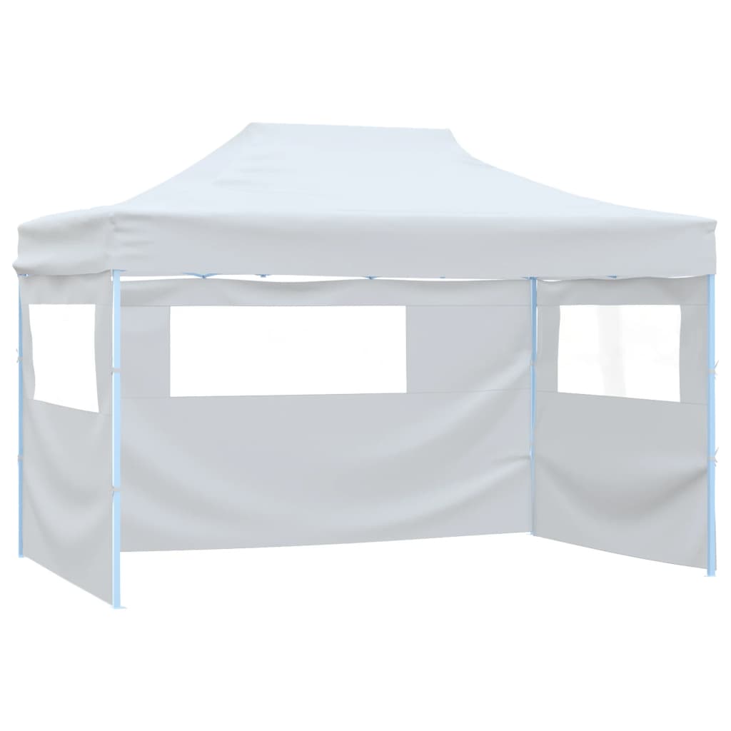 Partytent met 3 zijwanden inklapbaar 3x4 m staal wit