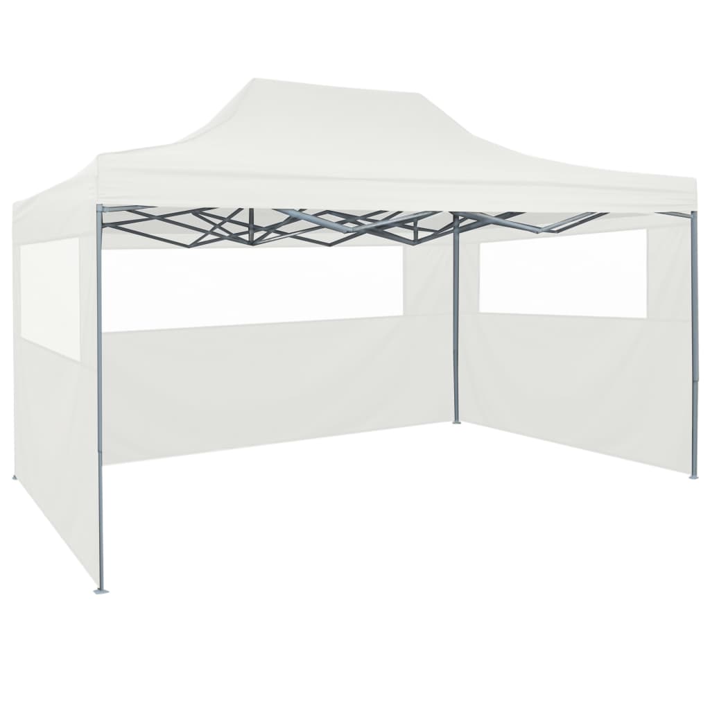 Partytent Met 4 Zijwanden Inklapbaar 3X4 M Staal Wit steel white