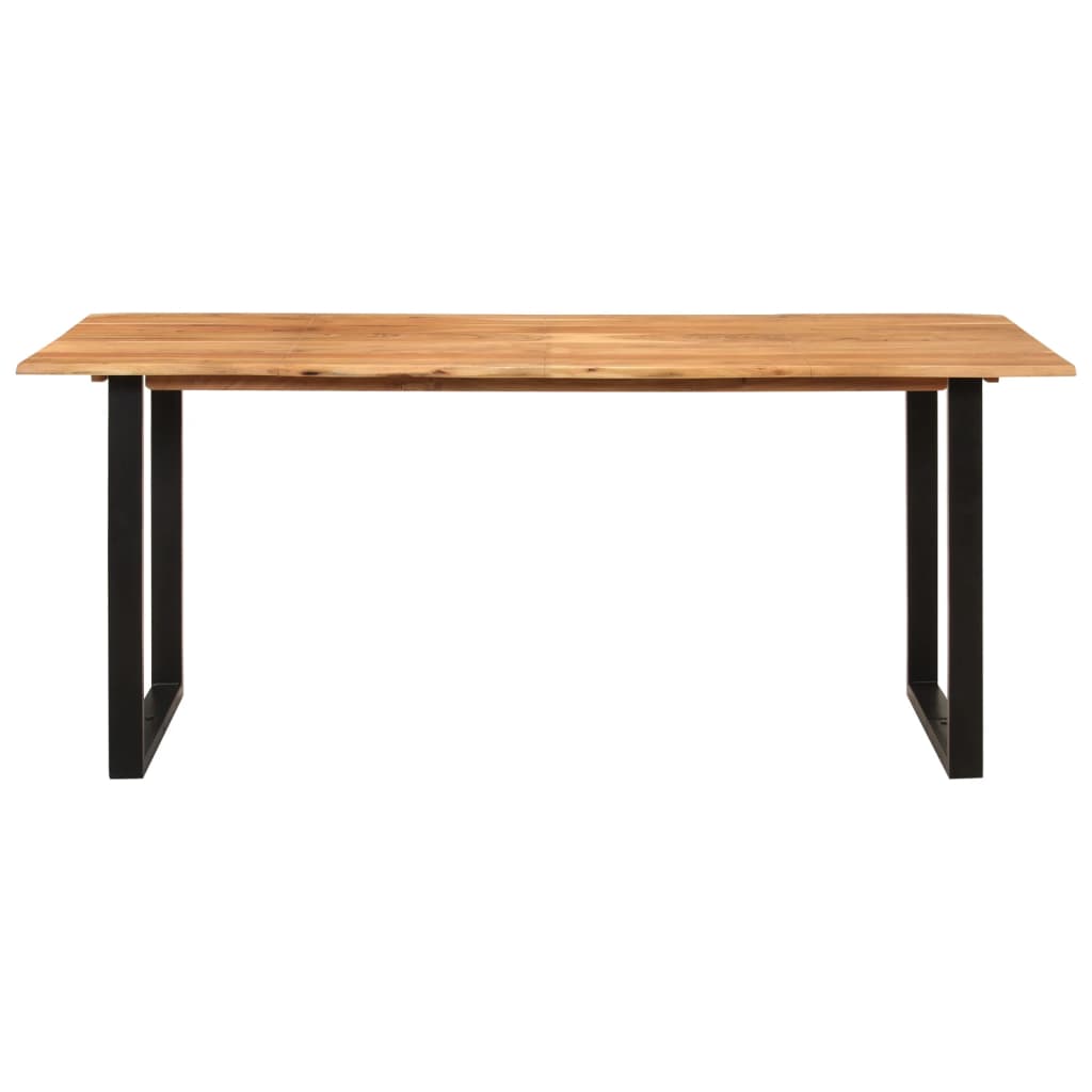 Eettafel 180X90X76 Cm Massief Acaciahout 180 x 90 x 76 cm Zwart