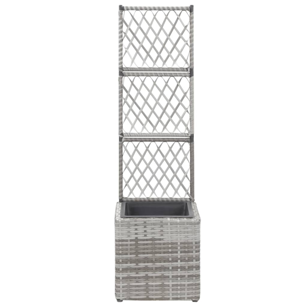 Latwerkplantenbak Verhoogd Met Pot Rattan 30 x 30 x 107 cm Grijs