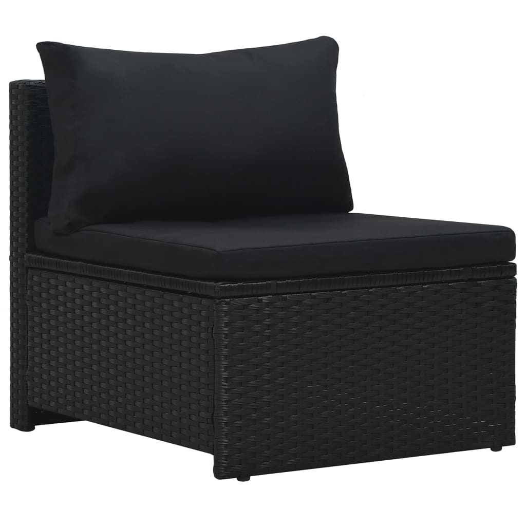 6-Delige Loungeset Met Kussens Poly Rattan Zwart 1