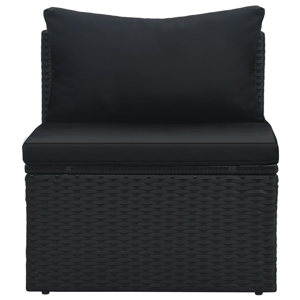 6-Delige Loungeset Met Kussens Poly Rattan Zwart 1