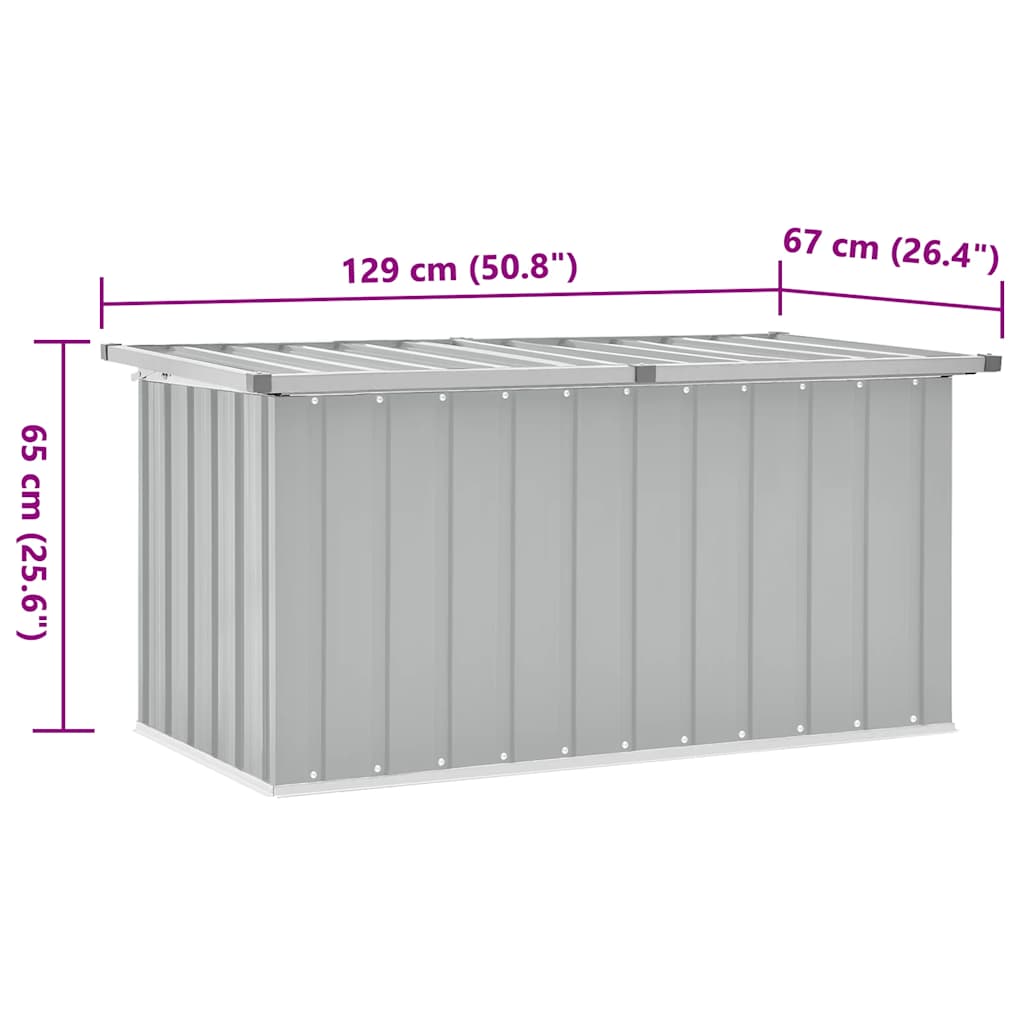 Tuinbox 129x67x65 cm grijs