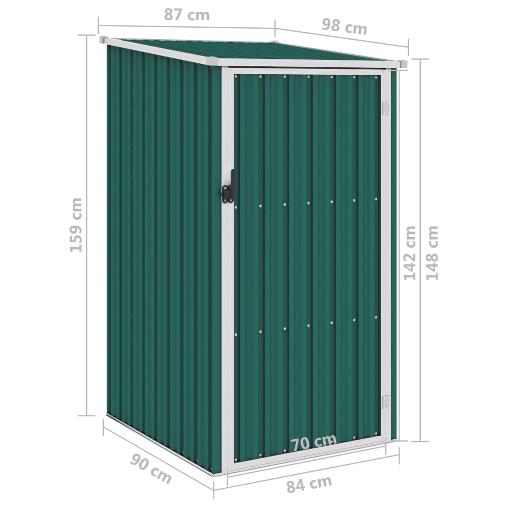 Tuinschuur 87x98x159 cm gegalvaniseerd staal groen