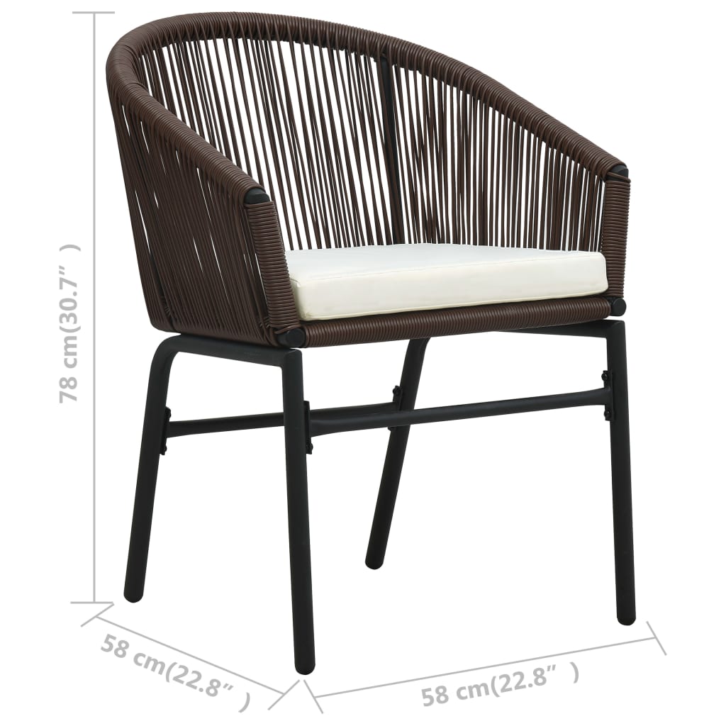 Tuinstoelen Pe-Rattan Bruin