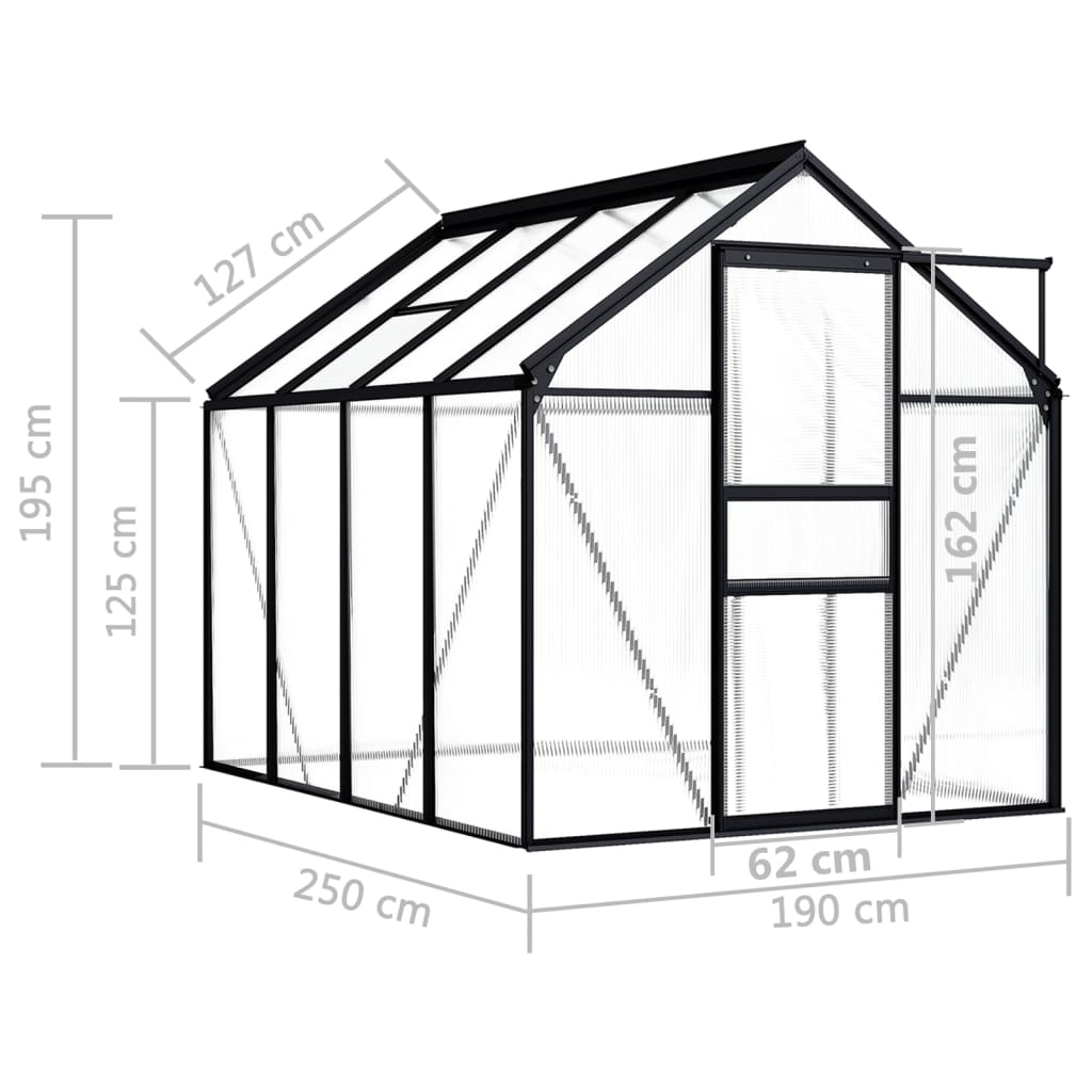 Tuinkas 4,75 M² Aluminium Antracietkleurig 1 4.75 m²