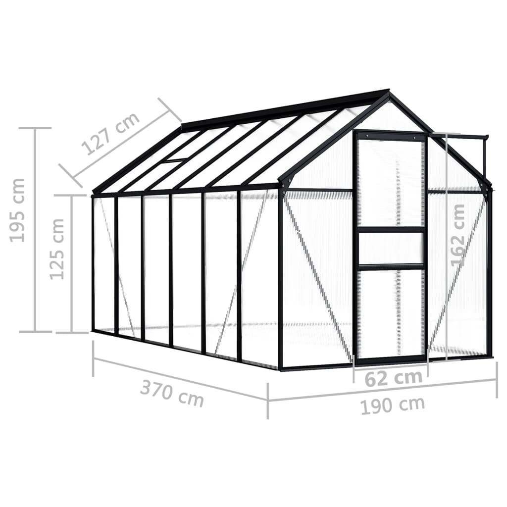 Tuinkas 7,03 M³ Aluminium Antracietkleurig 1 7.03 m²