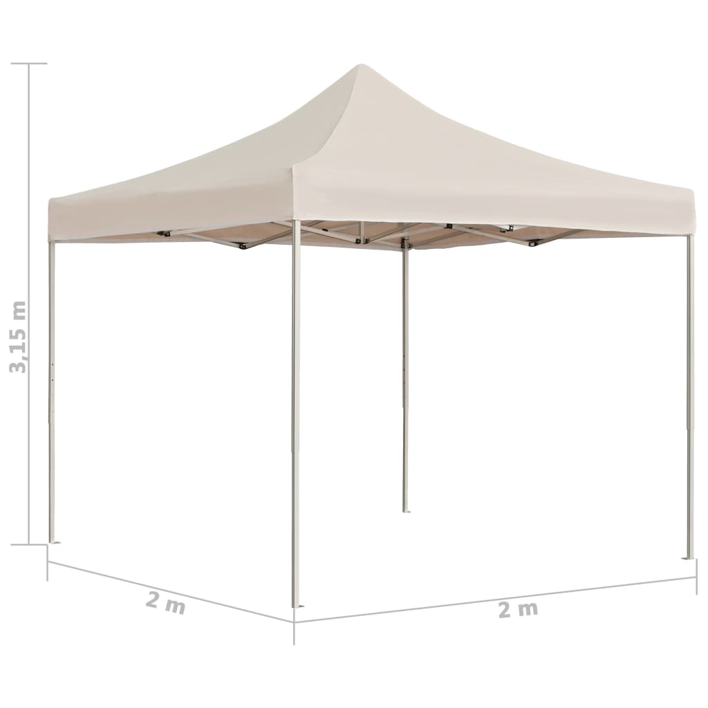 Partytent professioneel inklapbaar 2x2 m aluminium crème