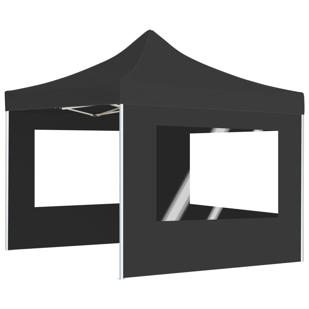 Partytent inklapbaar met wanden 2x2 m aluminium antraciet