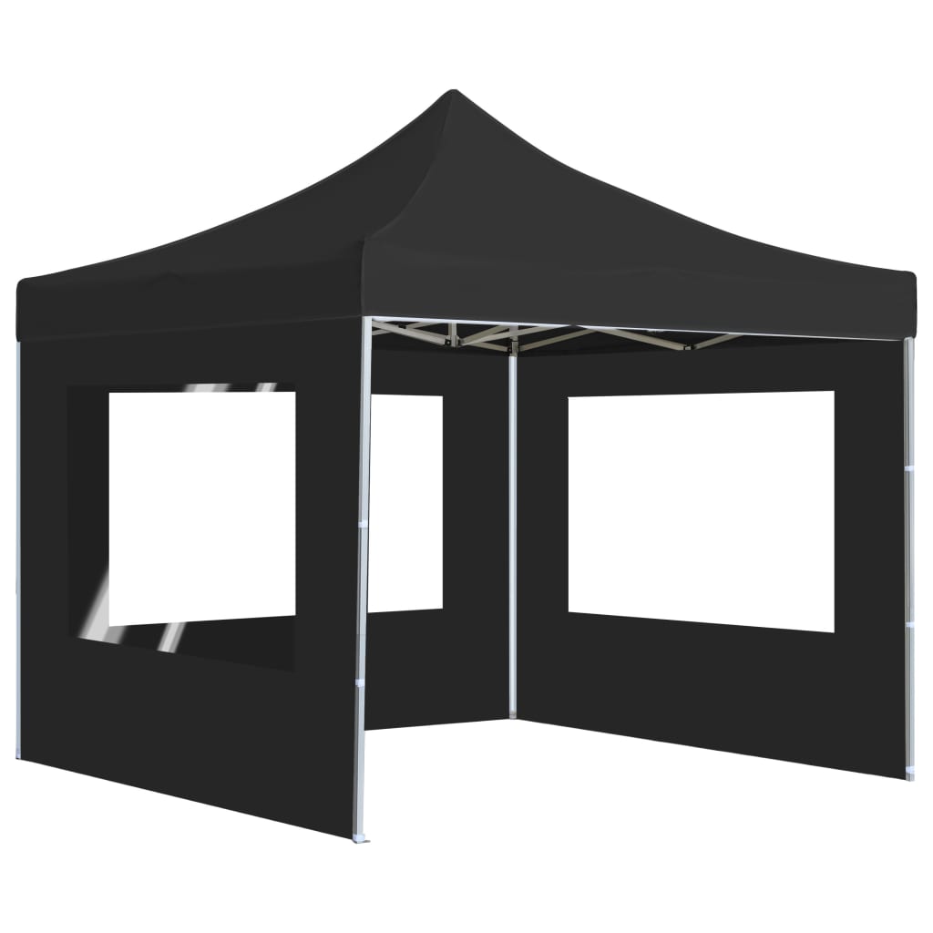 Partytent inklapbaar met wanden 2x2 m aluminium antraciet