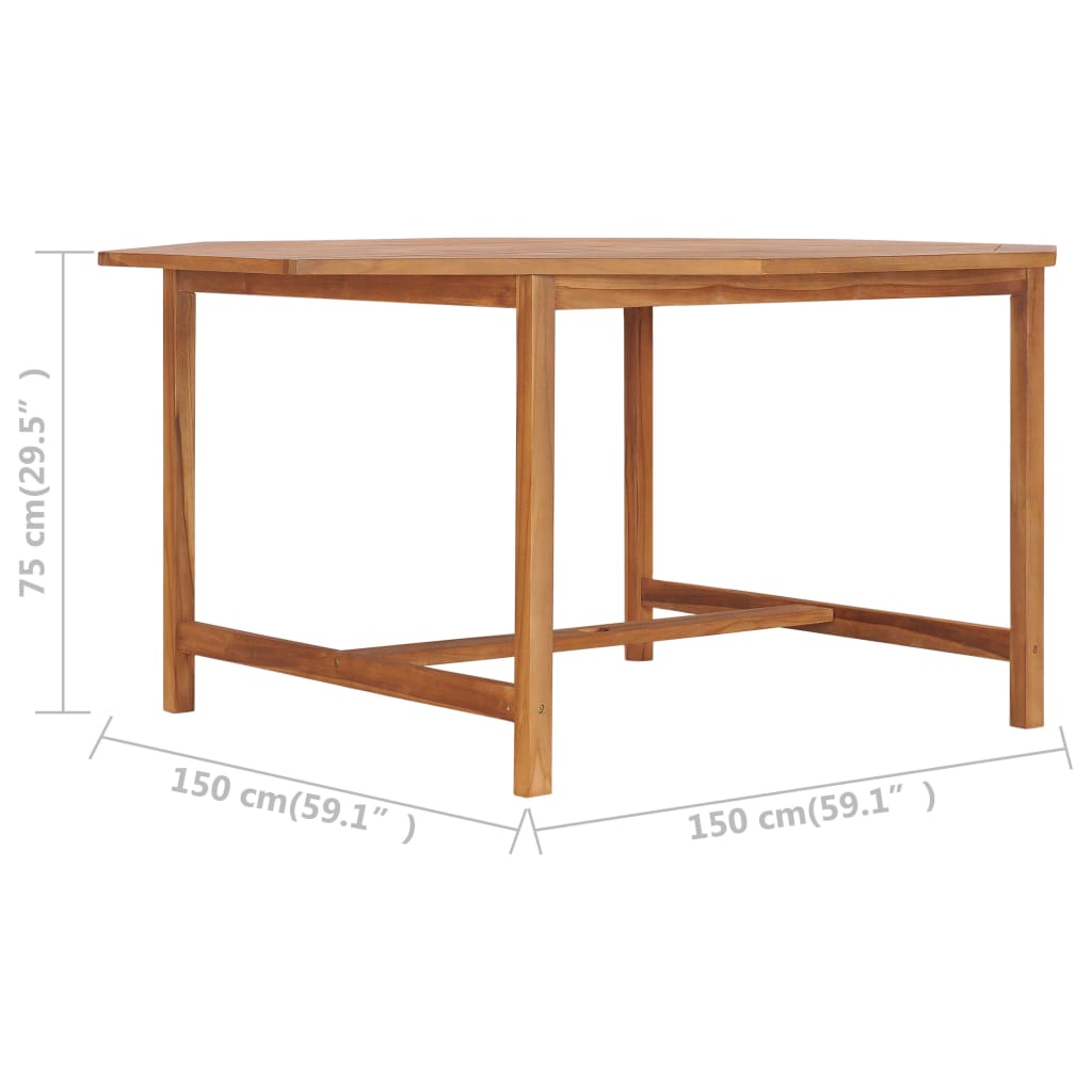 Tuintafel Massief Teakhout 150 x 150 x 75 cm Achthoekig