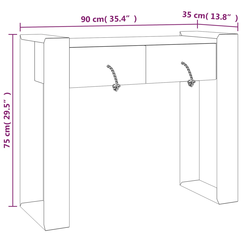 Wandtafel 90x35x75 cm massief teakhout