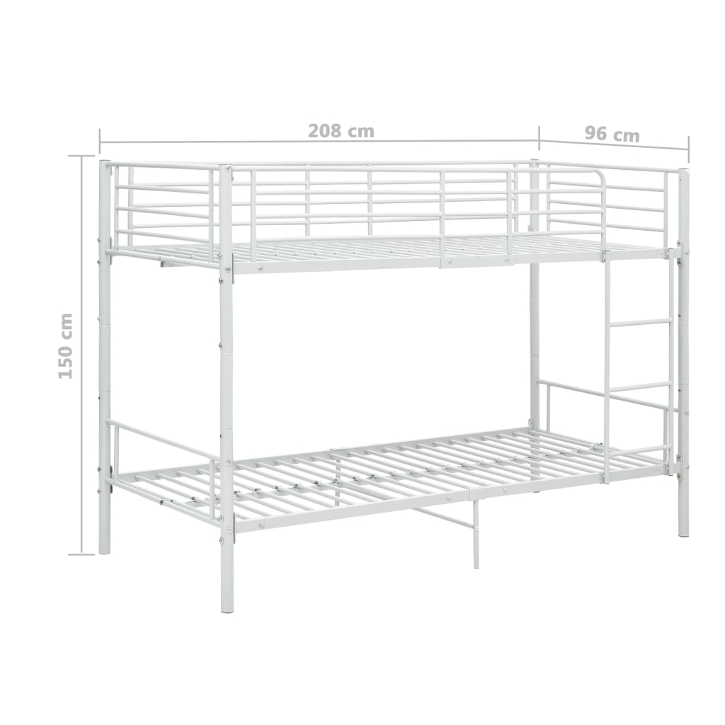 Stapelbed metaal wit 90x200 cm