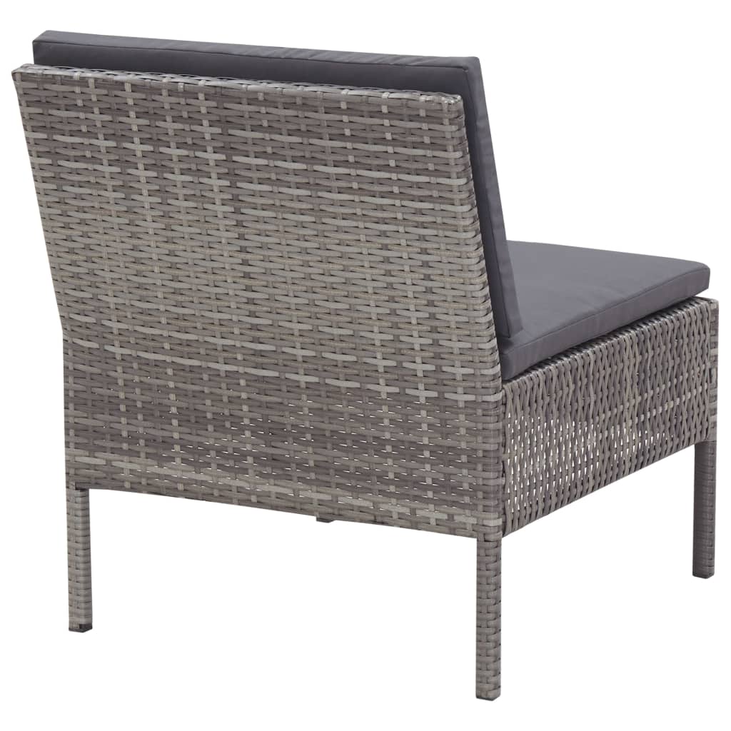 8-Delige Loungeset Met Kussens Poly Rattan Grijs