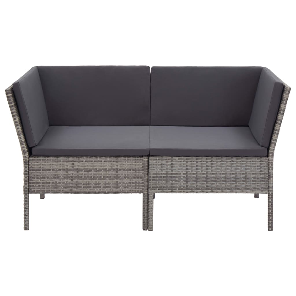 8-Delige Loungeset Met Kussens Poly Rattan Grijs