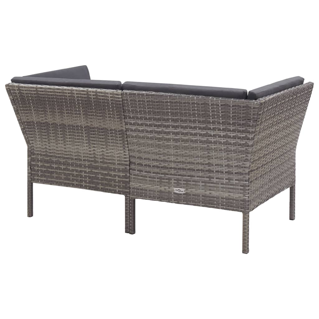 8-Delige Loungeset Met Kussens Poly Rattan Grijs