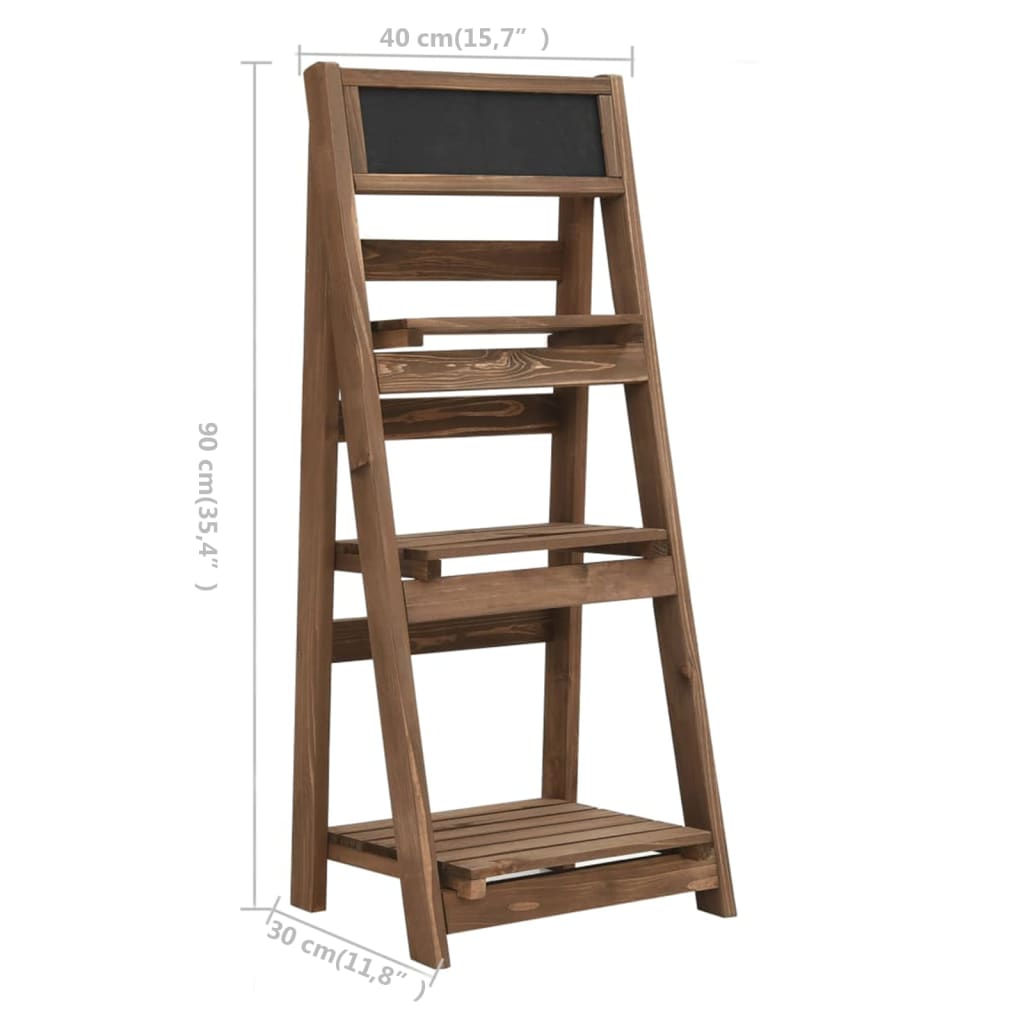 Plantenstandaard 3-Laags Met Bord 40X30X90 Cm Massief Vurenhout