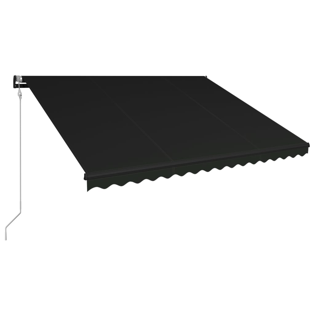 Luifel uittrekbaar met windsensor en LED 450x300 cm antraciet