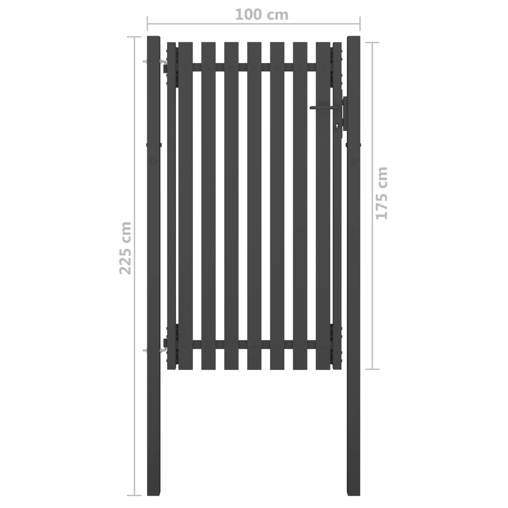 Poort 1x2,25 m staal antraciet