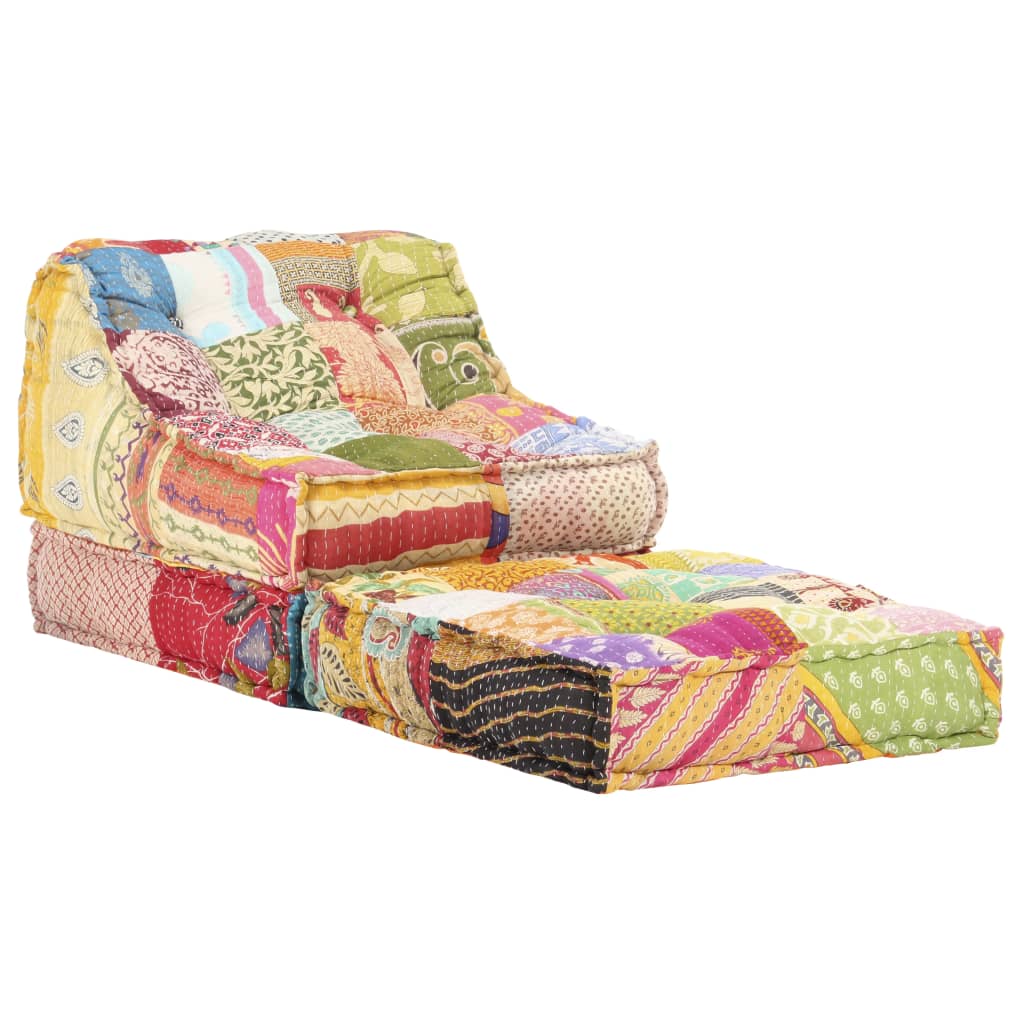 Poef modulair stof patchwork