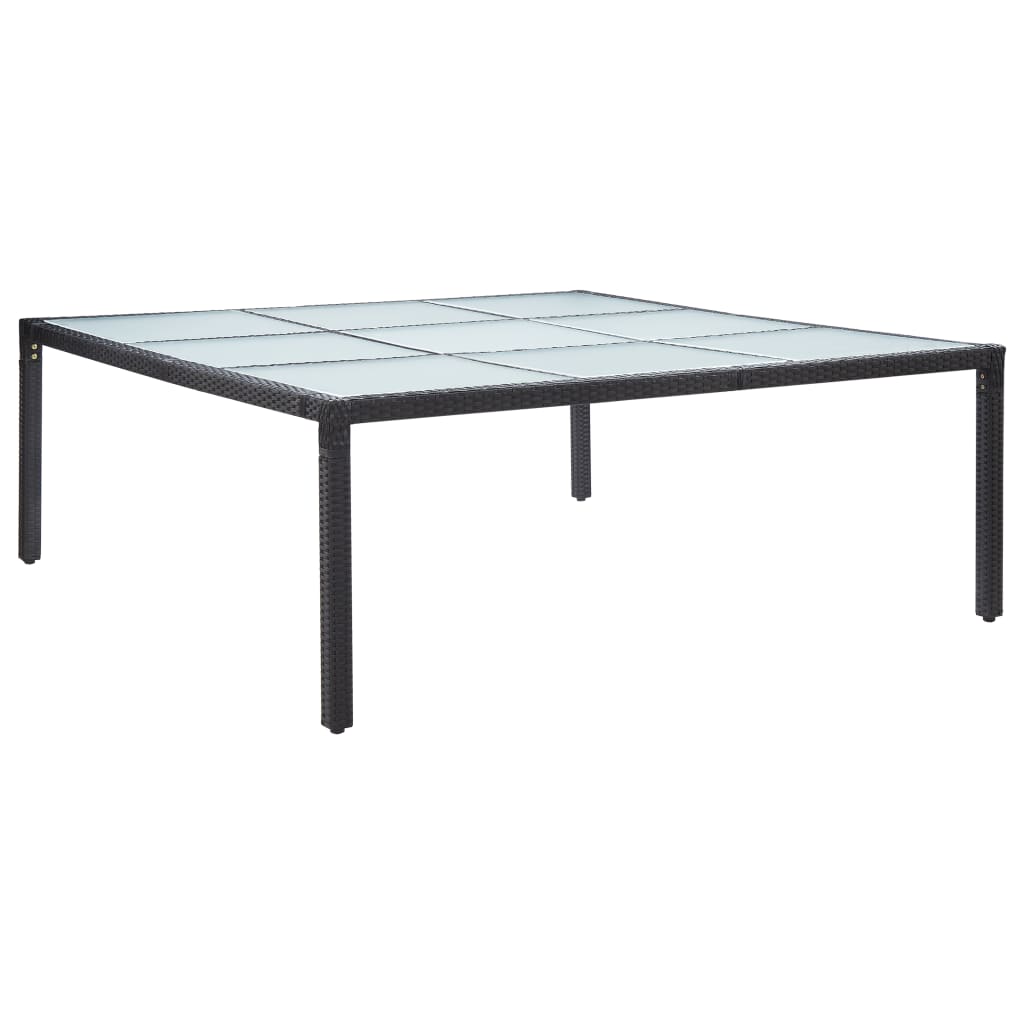 Tuintafel 200X200X74 Cm Poly Rattan Zwart 1