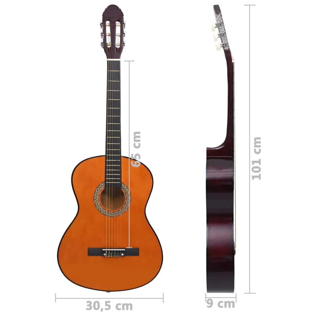 Gitaar Klassiek Beginner 4/4 39&quot; Lindenhout Donkerbruin