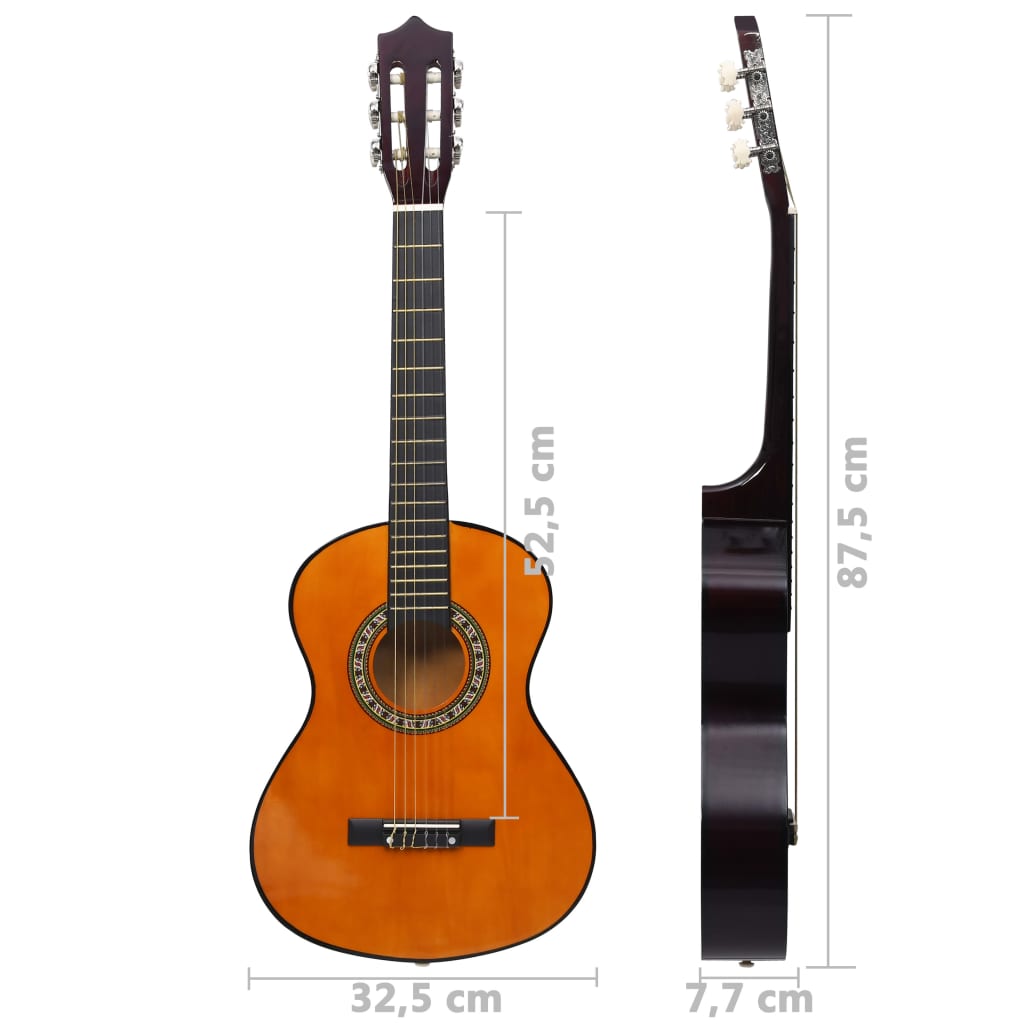 Gitaar Klassiek Beginner Kinderen 1/2 34&quot; Lindenhout Donkerbruin