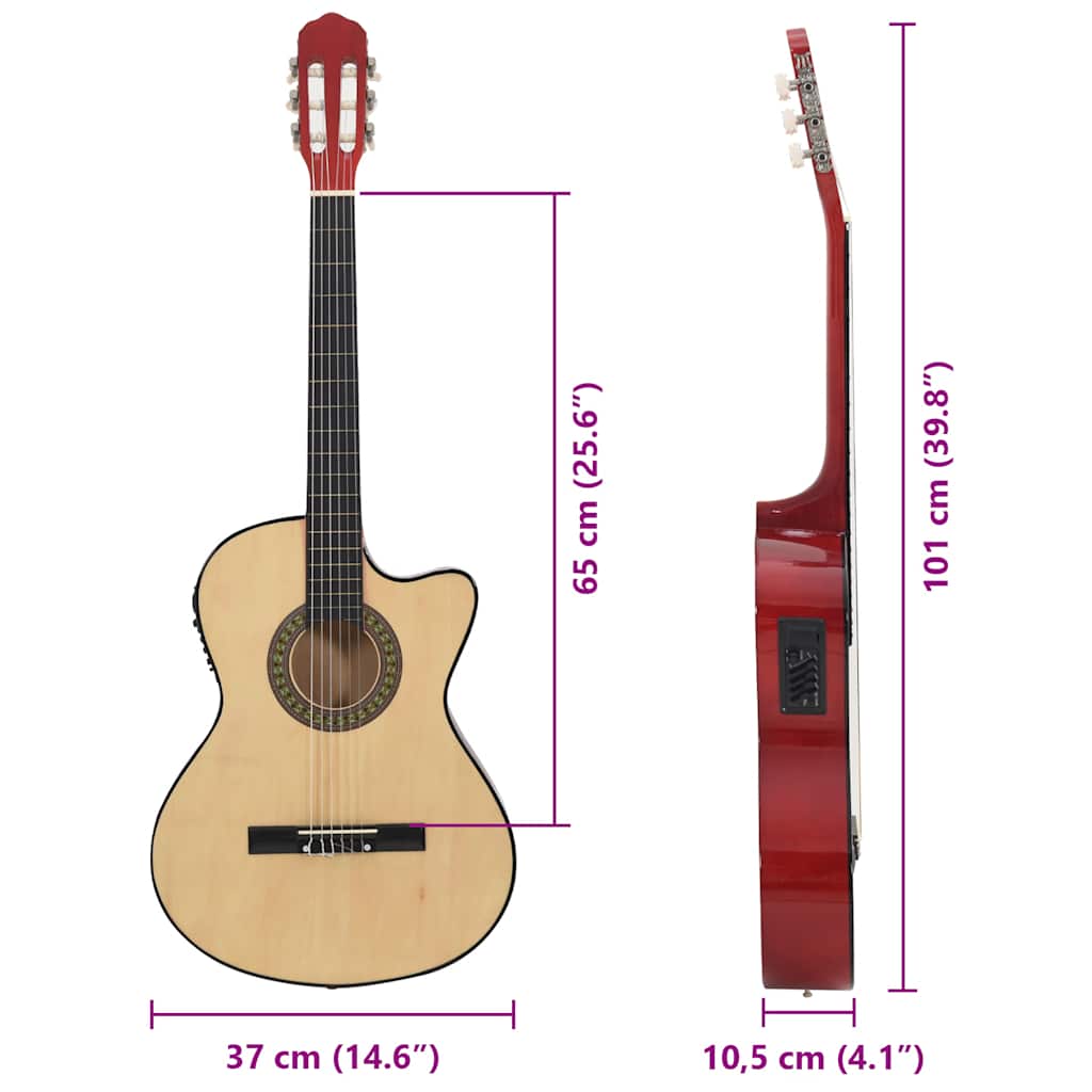 Gitaar cutaway met equalizer 6 snaren western klassiek