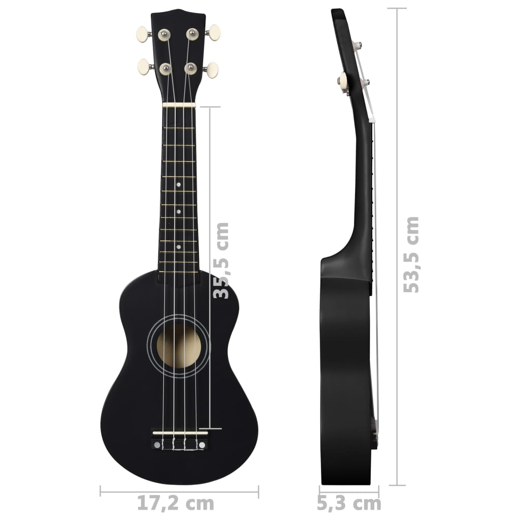 Ukuleleset met tas voor kinderen sopraan 21'' zwart