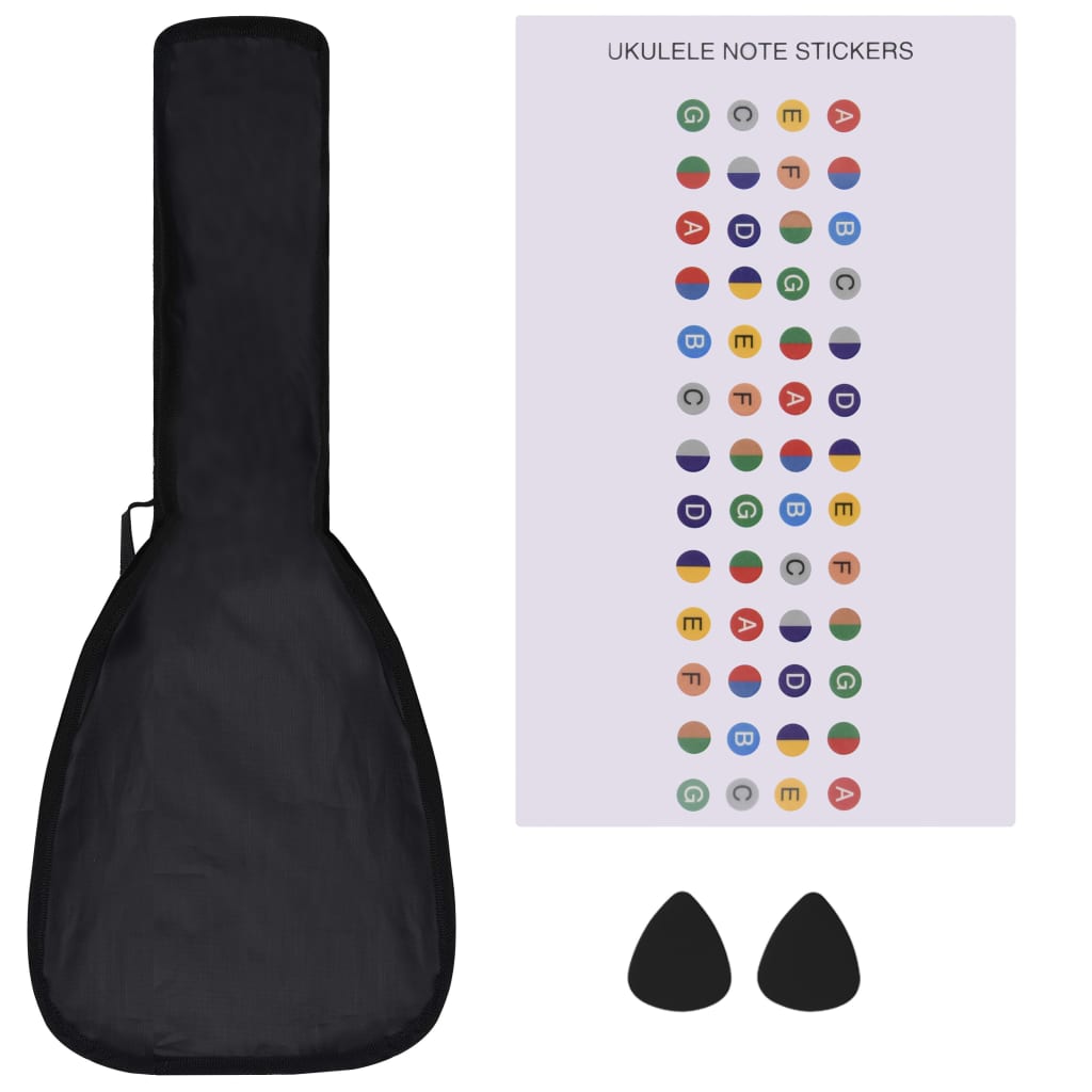 Ukuleleset met tas voor kinderen sopraan 21'' zwart