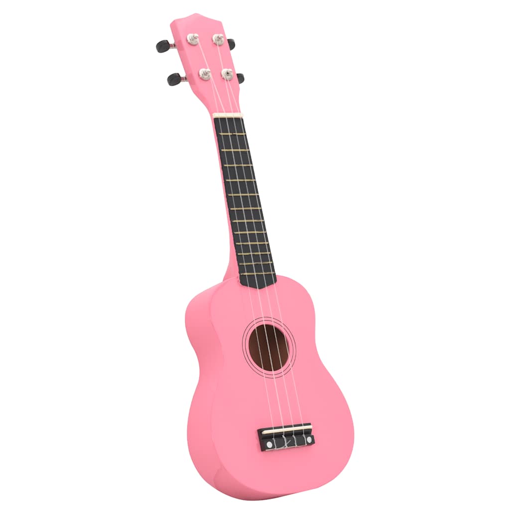 Ukuleleset met tas voor kinderen sopraan 21'' roze