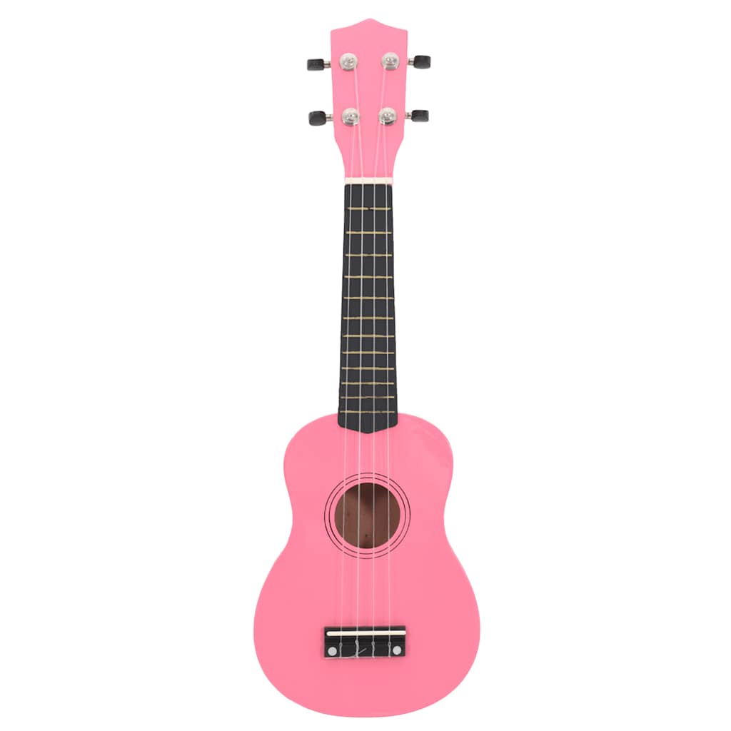 Ukuleleset met tas voor kinderen sopraan 21'' roze