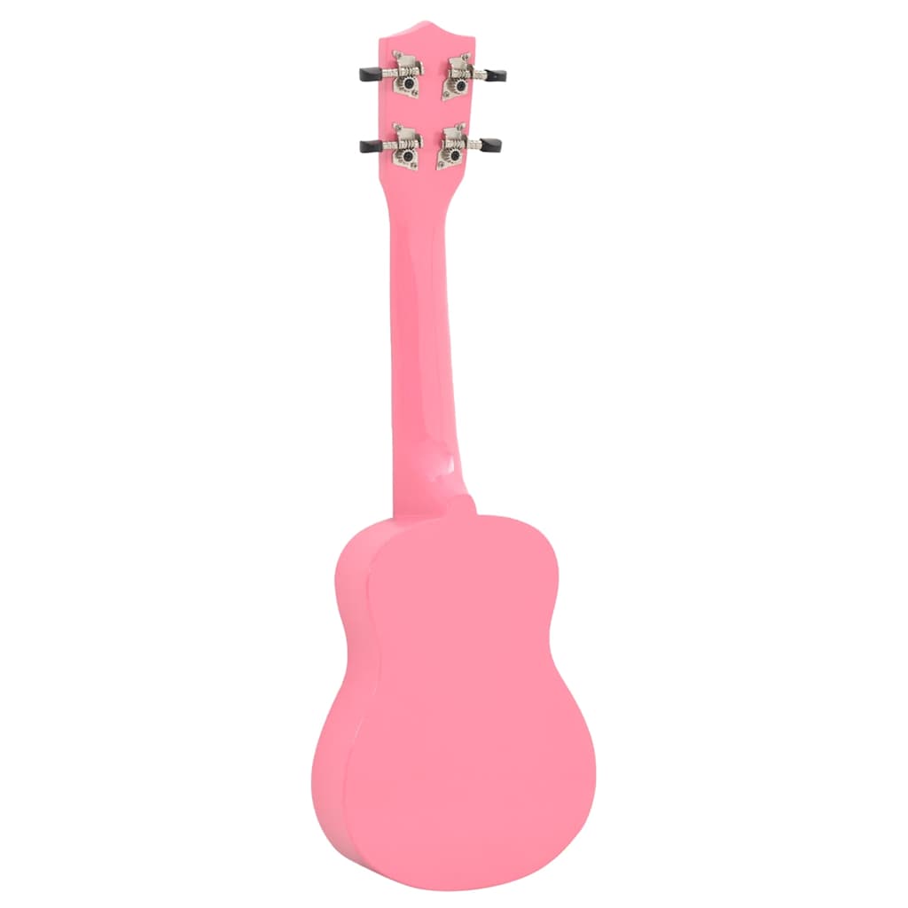Ukuleleset met tas voor kinderen sopraan 21'' roze