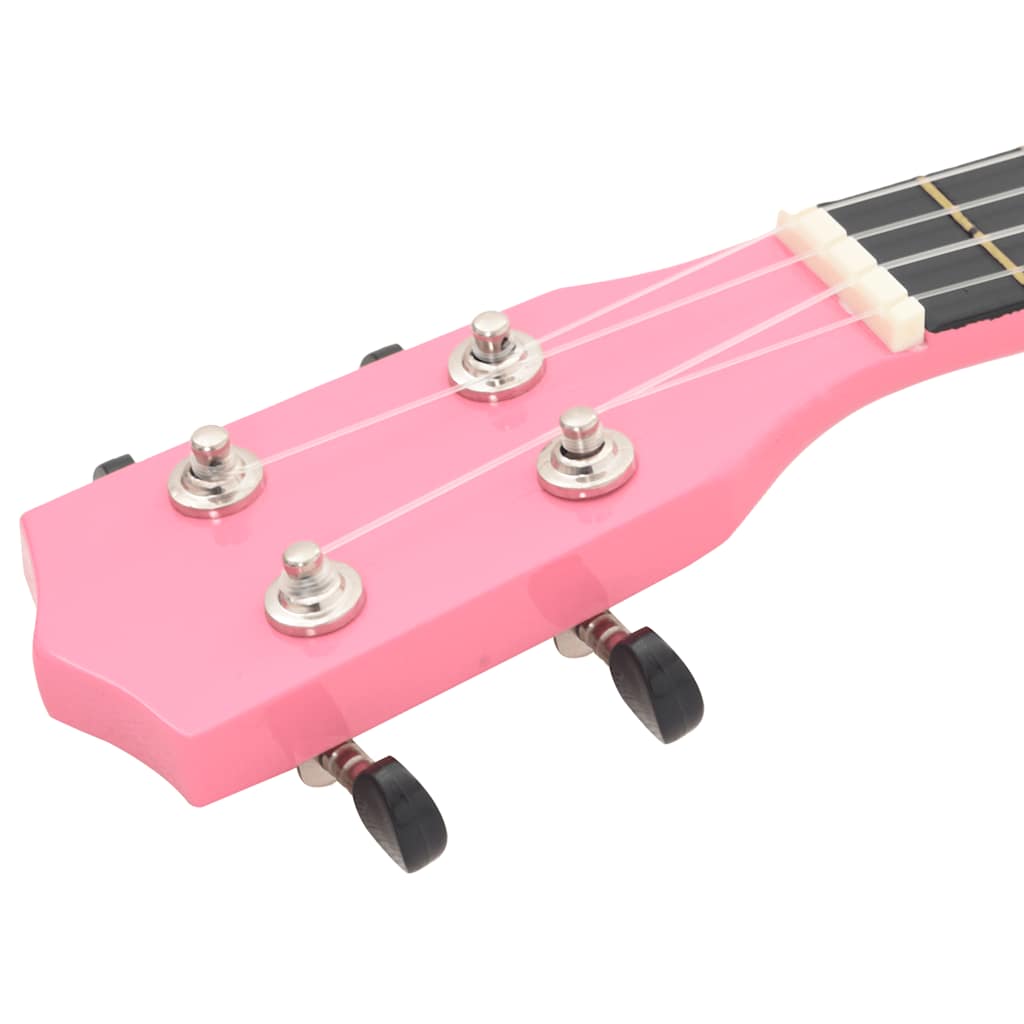 Ukuleleset met tas voor kinderen sopraan 21'' roze