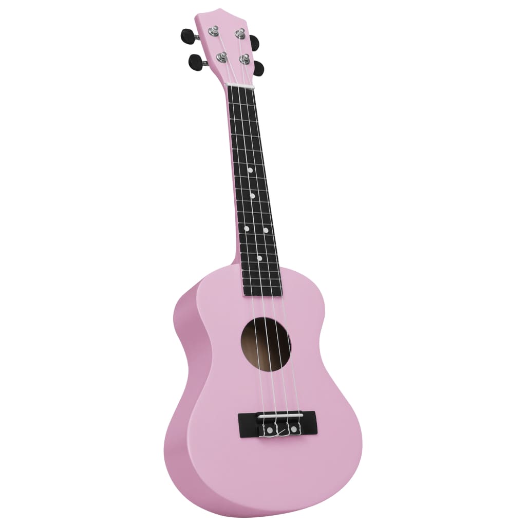 Ukuleleset met tas voor kinderen sopraan 23'' roze